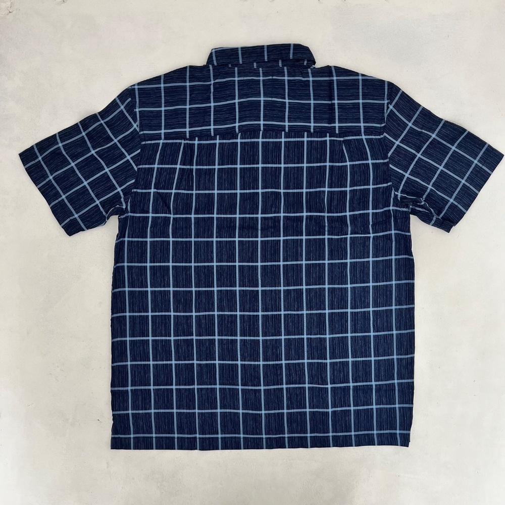 Swiss Alps Mens Size L Button Up Shirt Blue Plaid Short Sleeve Pocket NWT - Picture 7 of 9